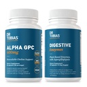 Dr. Tobias Alpha GPC & Digestieve enzymen - Ondersteuning Cognitieve functie & Everyday Gut Health met Bio available Choline Supplement & Premium Enzymes for Digestie, Non-GMO