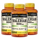 MASON NATUURLIJKE Valeriaanwortel 500 mg, 6 maanden aanbod, natuurlijke slaaphulp, bevordert gezonde en rustgevende slaap, kruidensupplement, 3 Pack
