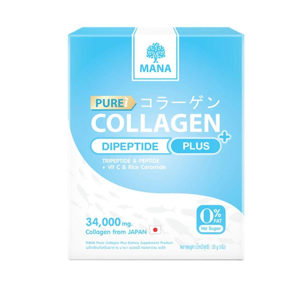 MANA Pure Collageen Plus 35g. Collageen poeder, oplosbaar in drinkwater, helpt rimpels op het gezicht te verminderen. Dat zal helpen de huid te kijken springerig, stevig, wit en helder, met aura