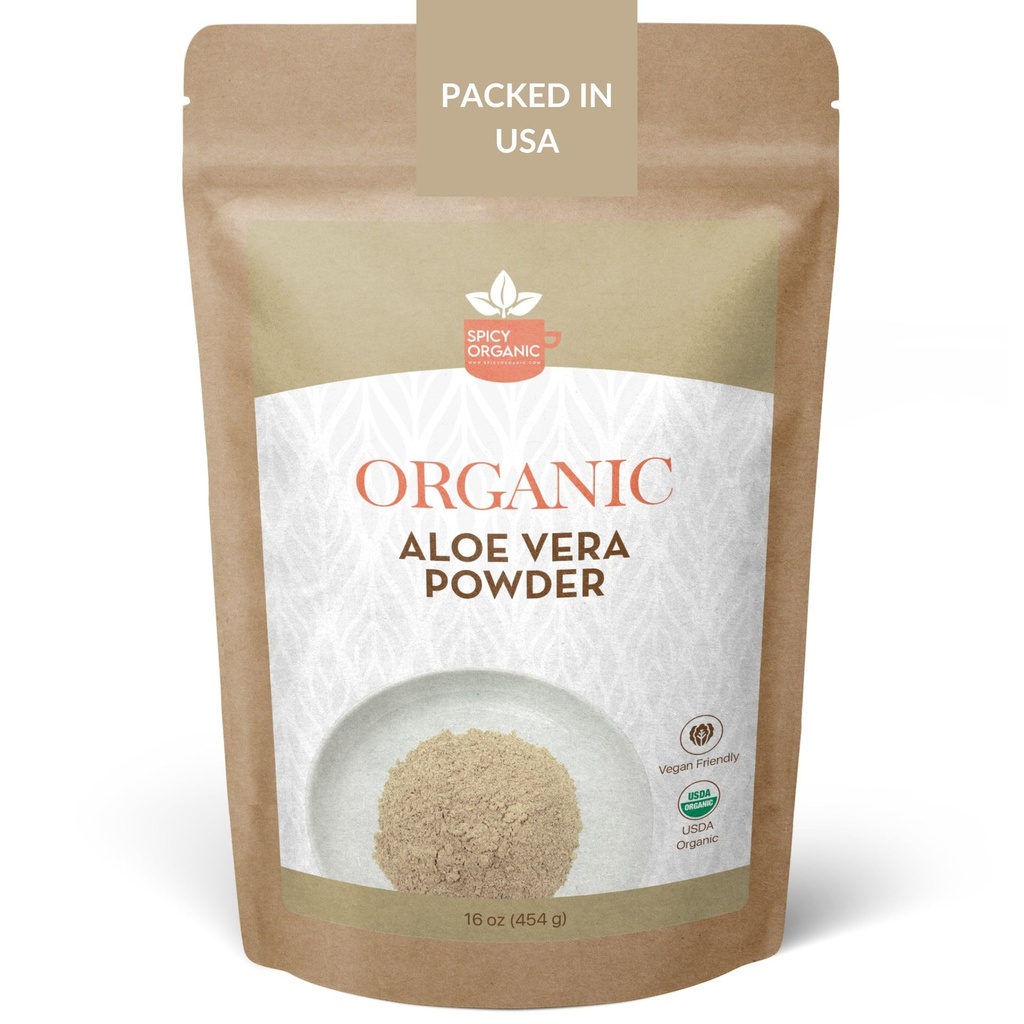 Biologische Aloë Vera Powder for Skin & Hair 4 oz. - Aloë Barbadensis - voedende gezicht masker voor natuurlijke schoonheid, USDA Certified Organic & Non-GMO