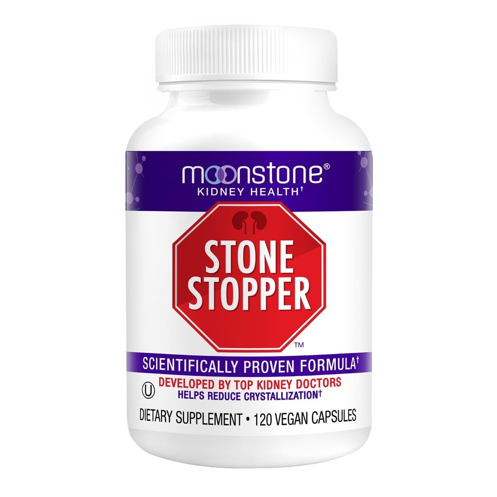 Stone Stopper Capsules, Niersteen Preventie, Calcium Oxalaat Beschermer, Alkalische Citrate Ondersteuning Supplement, Ontwikkeld door Urologen ter ondersteuning van de Niergezondheid, 30 dagen levering (120 aantal)