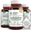 Natuurlijke Nutra Full Spectrum Vitamine K2 Supplement, Ondersteuning Cardiovasculair Gezondheid, Leverfunctie, Metabole Gezondheid, Hart Gezondheid, Help Promotions Bone & Dental Health, 75 mcg, 60 Capsules (pakket van 3)