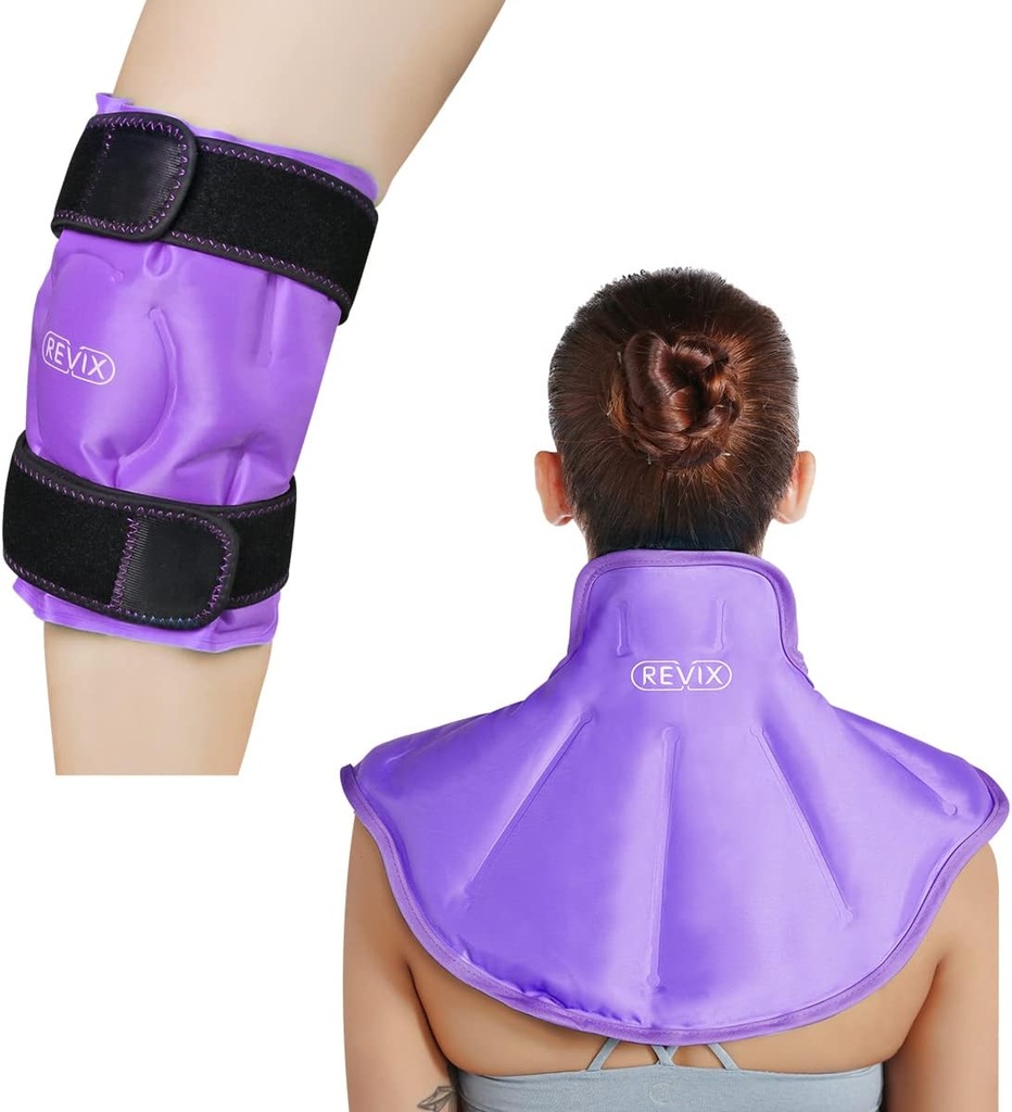 REVIX Knie Ice Pack voor verwondingen Herbruikbare en grote nek schouder Ice Pack Wrap voor bovenste rug pijnverlichting