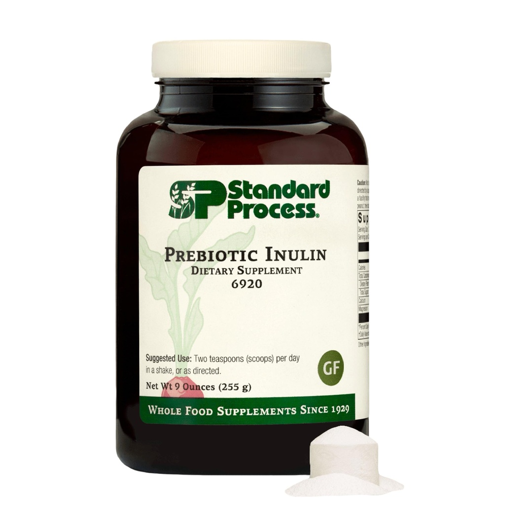 Standard Process Prebiotic Inulin - Gut Health & Immune Support Supplement - Calcium & Magnesium for Bone Health - Good Bron of Fiber - Non-Soy, Non-Dairy, Gluten-Free & Vegan - 9 oz (255 g)