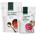 Natural Force Clean, Grass Fed Collagen Peptiden + Unflavored Biologische Wei Proteïne Bundle 