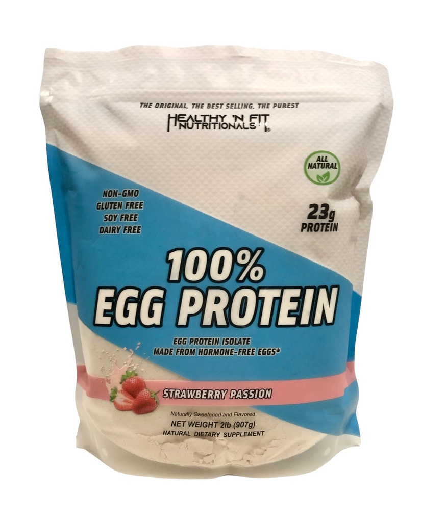 Gezonde N Fit 100% EGG PROTEIN- Aardbei (12oz): 100% Egg White Protein PLUS Natural Peptides. Natuurlijk zoet, Zero Carb, Keto, Paleo vriendelijk
