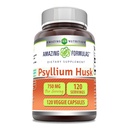 Verbazingwekkende Formules Psyllium Husk 750mg Veggie Capsules Supplement 