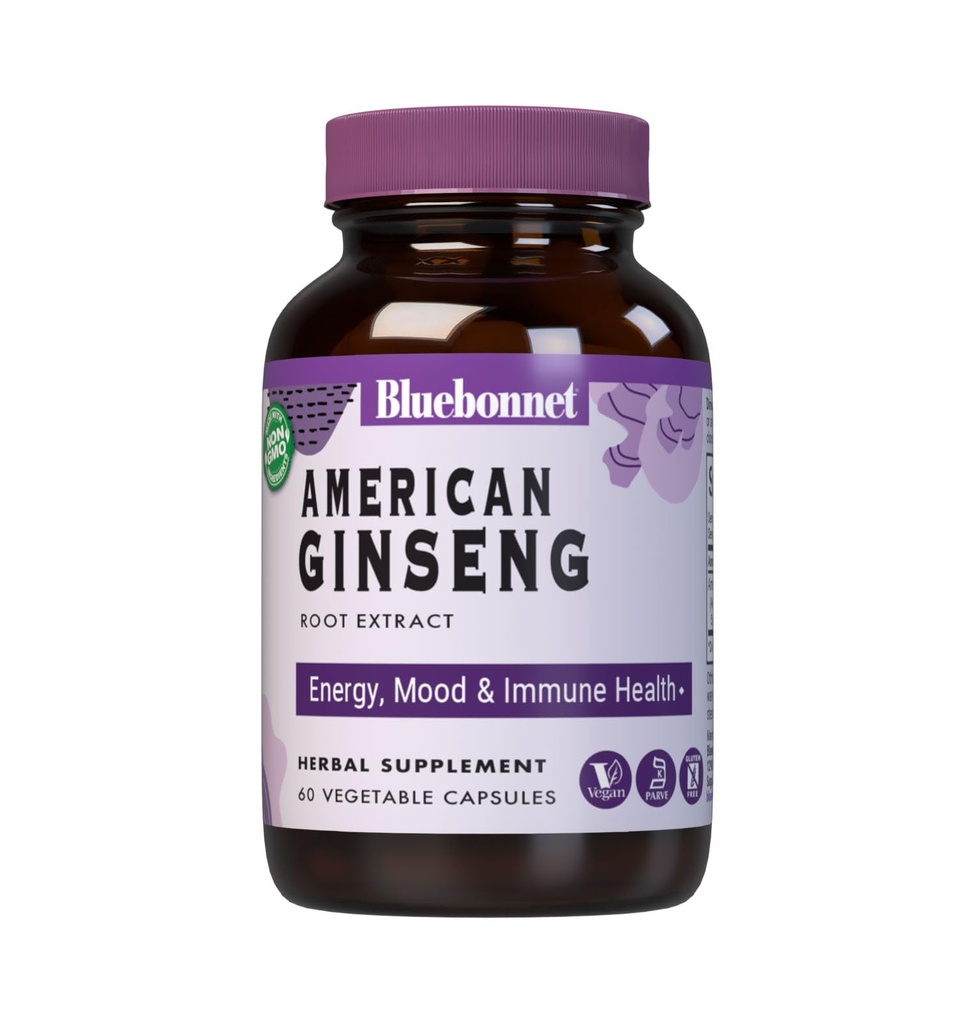 BlueBonnet American Ginseng Root Extract Supplement, 60 Tellen