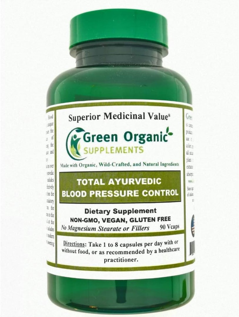 Groene Organische Supplementen Bloeddruk, Totaal Ayuvedic (pakket van 1)