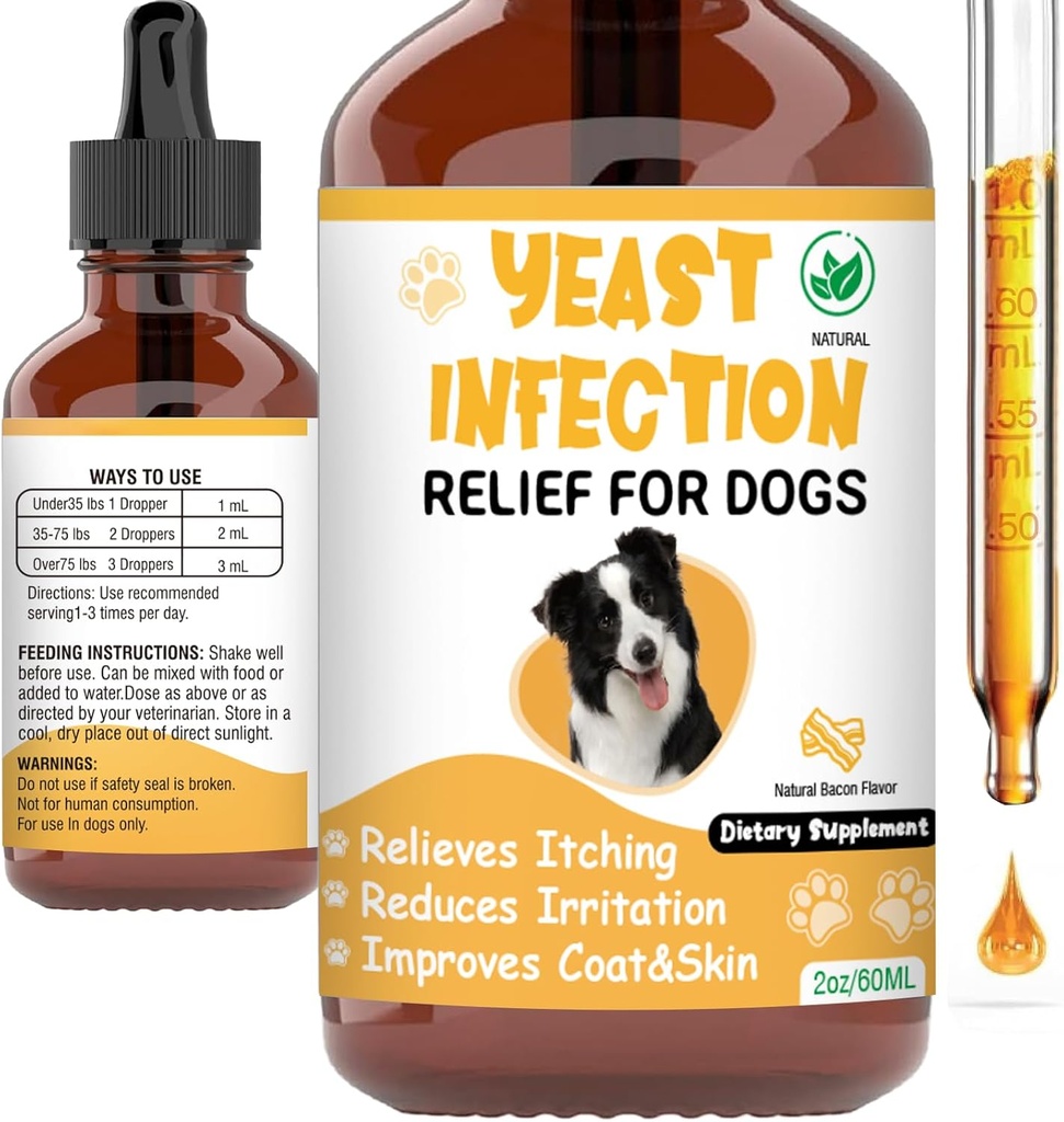 Natural Yeast Infection Treatment for Dogs,Supports Healthy Itch Relief,Inflammation Relief,Allergy Relief & More,Dog Ear Infection Treatment,Itch Relief for Dogs,Ear Infection Treatment for Dog
