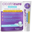 Cicatricure Triple Antibiotische Zalf met pijnverlichting, Bacitracin Antibiotische Zalf & Crème voor wondverzorging, Genezing Zalf voor snijwonden, brandwonden, Insectbijten, eerste hulp Essentiële, 1 oz