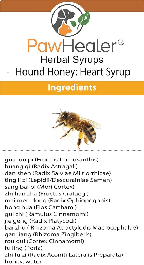PawHealer® Hound Honey: Heart Syrup - Herbal Remedy for Dog's Cough - 5 fl oz - Suppressant - Herbal Remedy - Gagging & Wheezing Due to Heart…