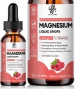 Kalm Magnesium Liquid Drop met Magnesium Glycinate, Citrate, Oxide & Taurate voor bot, hart, spier, Immune, Energie, Slaap & Digestie, Hoge Absorptie, Suikervrije, Raspberry Flavor,2 Fl Oz