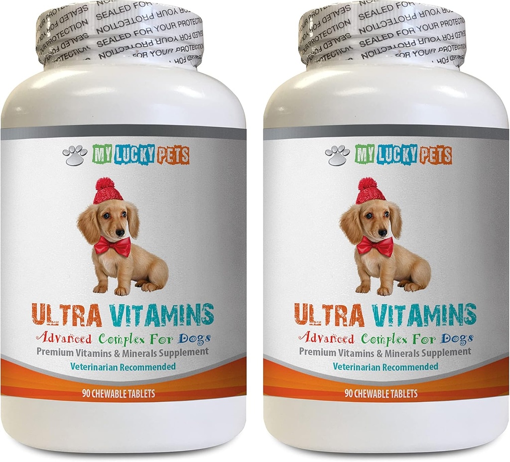 Immuun ondersteuning Olie voor honden - Honden Ultra Vitaminen - Dierenarts aanbevolen - Immuun ondersteuning - Haar huid ogen en botten ondersteuning - Honden vitamine a - 2 flessen (180 Treats)