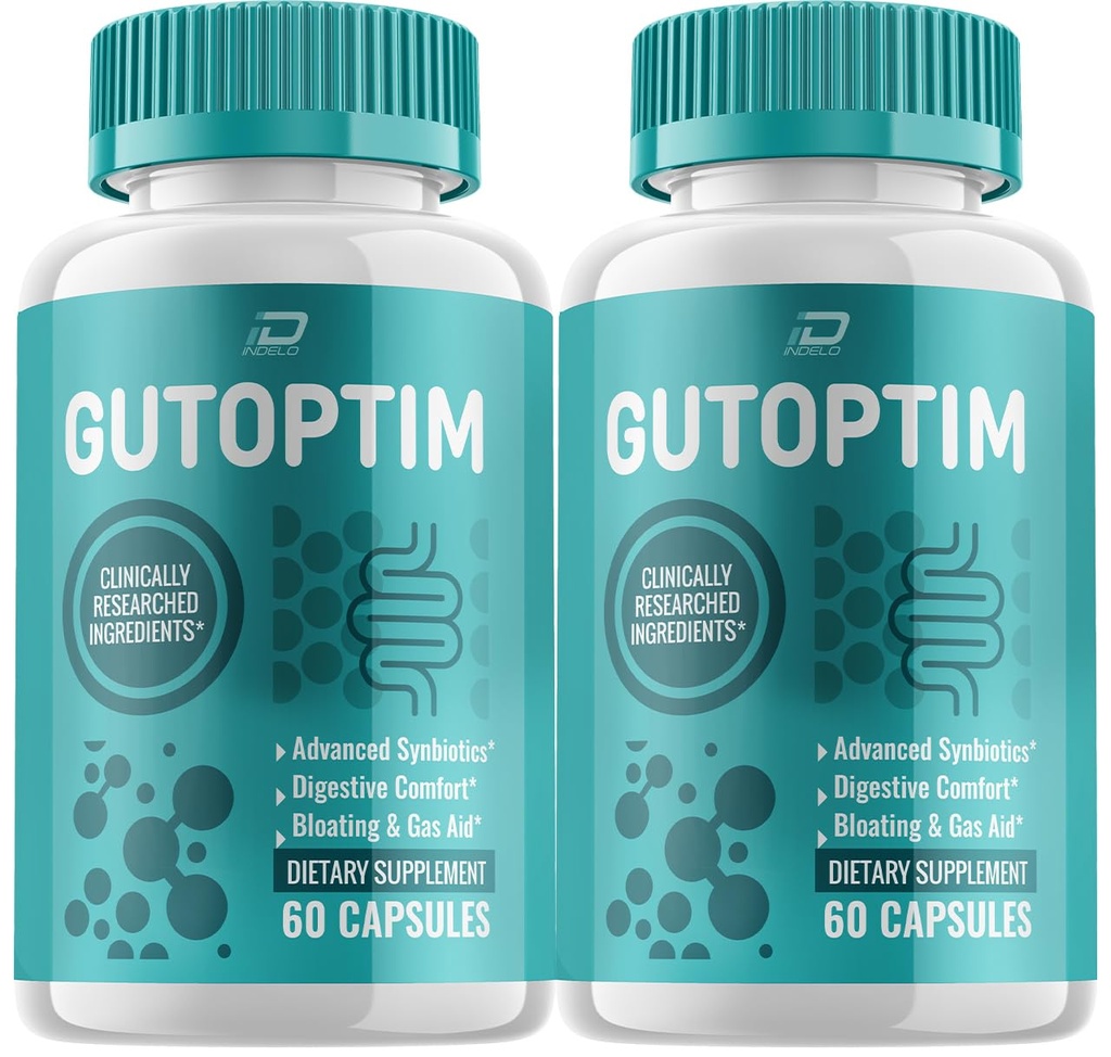 Gutoptim Advanced Probiotic Capsules, Gutoptim Probiotica Ondersteuning voor spijsverteringspillen, Gutoptim Reviews, Gut Supplement & Digestieve Ondersteuning (2 Pack - 120 Capsules)