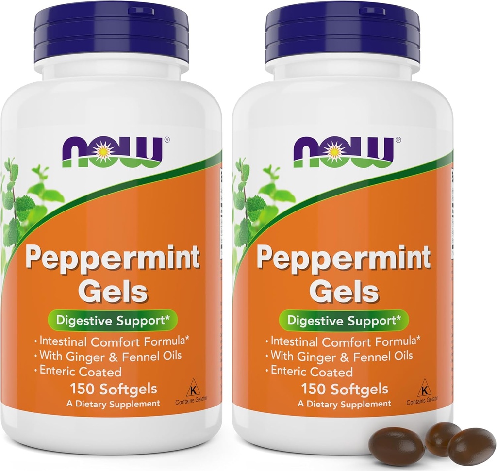 Nu Pepermunt Gels met Gemberolie en Venkelolie, 150 Softgels (verpakking van 2, enteric Coated