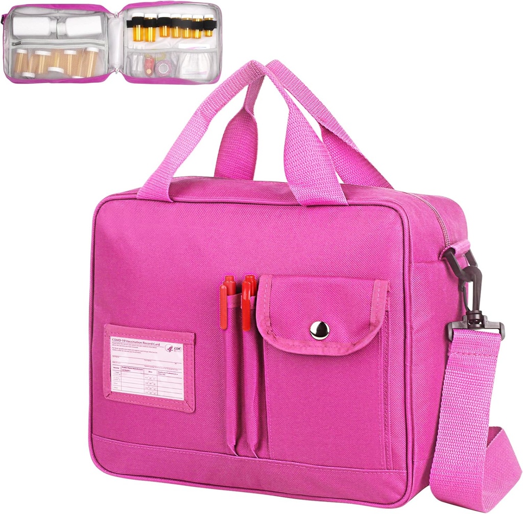 Medicine Pillen Flessen Organisator Bag, Large Travel Pill Case Box en opslag, afsluitbare vitamines pil drager voor drugs, visolie, medische benodigdheden (Roze)