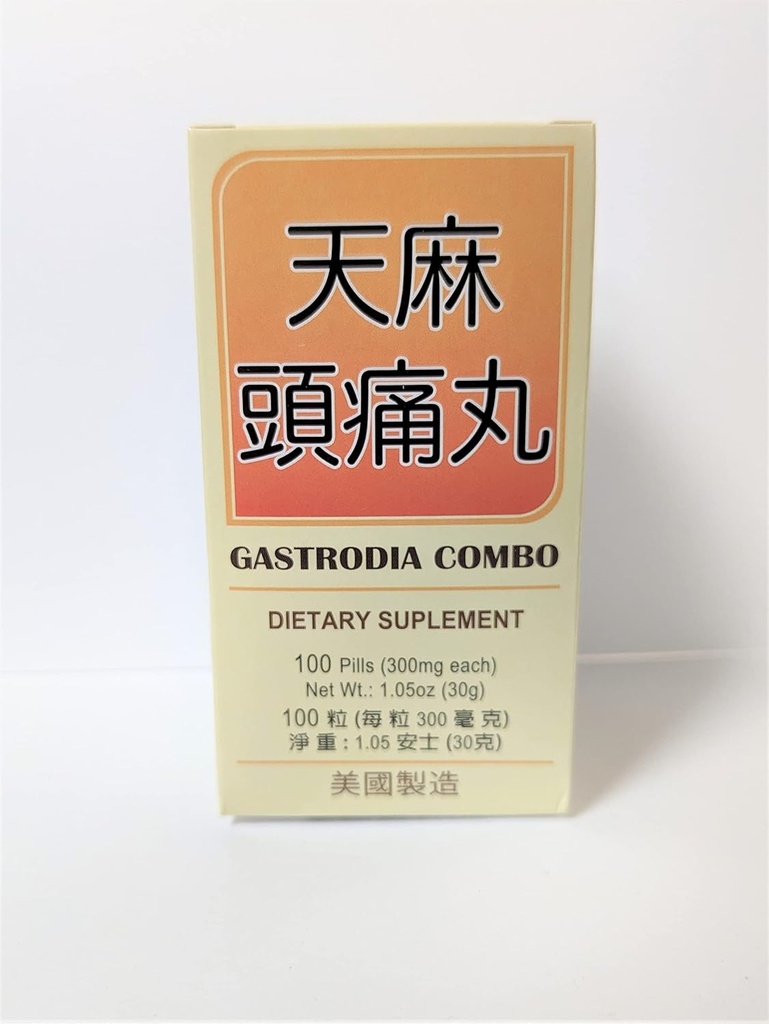Gastrodia Combo Herbal Supplement helpt bij het verlossen Miraine & General Fatigue 300mg 100 Pillen Made in USA