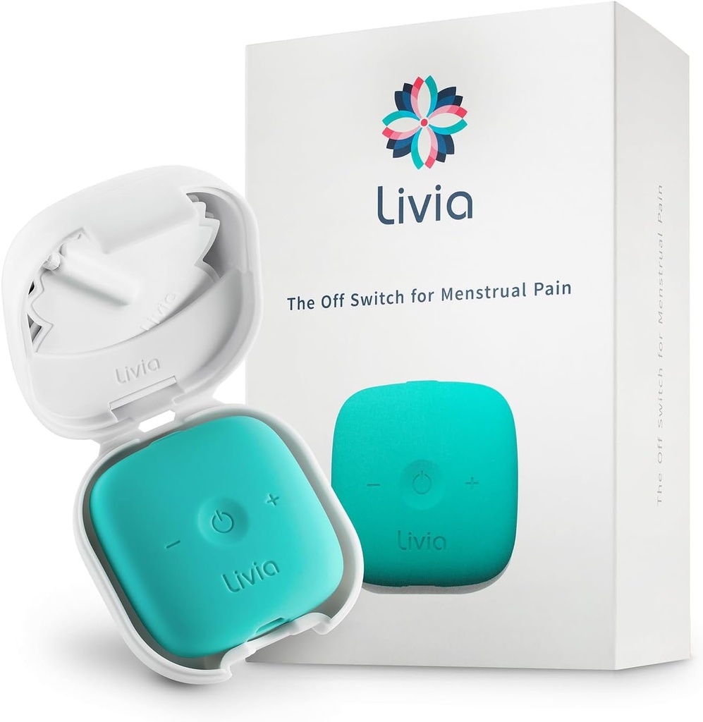 Livia Menstrual Pain Relief Apparaat, Blauw-Groen, Off-Switch voor periode pijn 