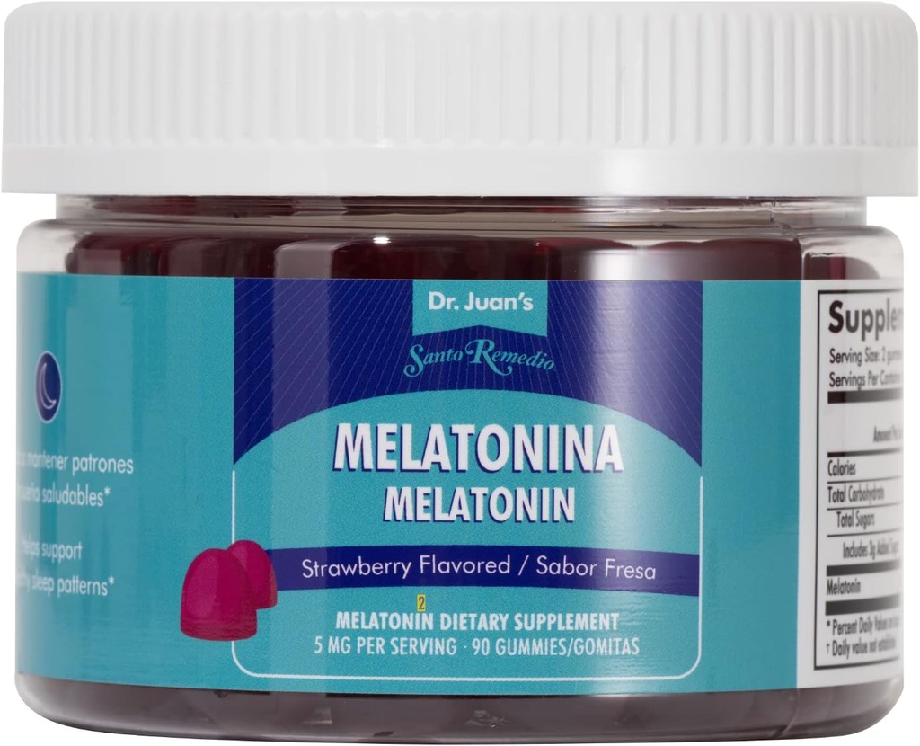 Santo Remedio Melatonine Gummies, helpt verhogen slaap, 5mg per portie, 90 Gummies / 45 porties
