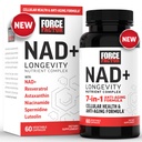 FORCE FACTOR NAD+ (NMN of Nicotinamide Riboside Alternatief) met Resveratrol, Astaxanthine, Spermidine en Luteoline Complex, NAD ter ondersteuning van Cellular Health & Healthy Aging, 60 capsules