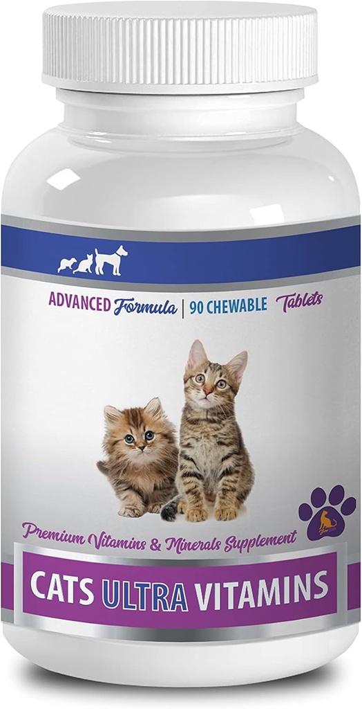 kat tanden reinigen Treats - Ultra vitamines voor katten - gezonde mineralen en vitamines Formule - Kauwen - kat Calcium - 1 fles (90 Treats)