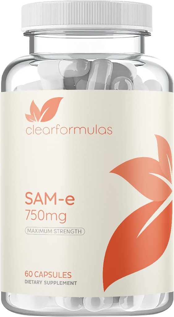 Bioactive SAM-e 750mg - High Strength SAM-e supplement met biologisch actieve S,S-formulier voor lever- en mondondersteuning - Vegan Non-GMO Conservative Free - Made in The US (60 Capsules)