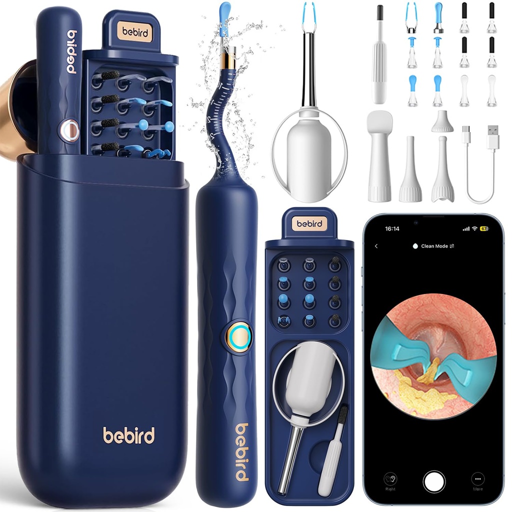 Bebird Oorziende Plus D39R oor Wax Removal Tool Camera, FSA HSA in aanmerking komende items, oorreiniger met flexibele oorcamera Otoscoop, visuele oor pick Tweezers Wax Remover, oor schoonmaken Kit voor familie