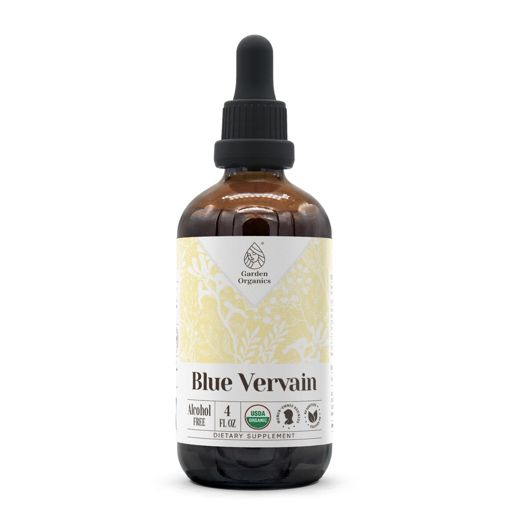 Blue Vervain USDA Organic Alcohol-Free Extract | Dietary Supplement, High-Potency Tincture | Natural Certified Organic Blue Vervain (Verbena Hastata) Dried Herb (4 oz)