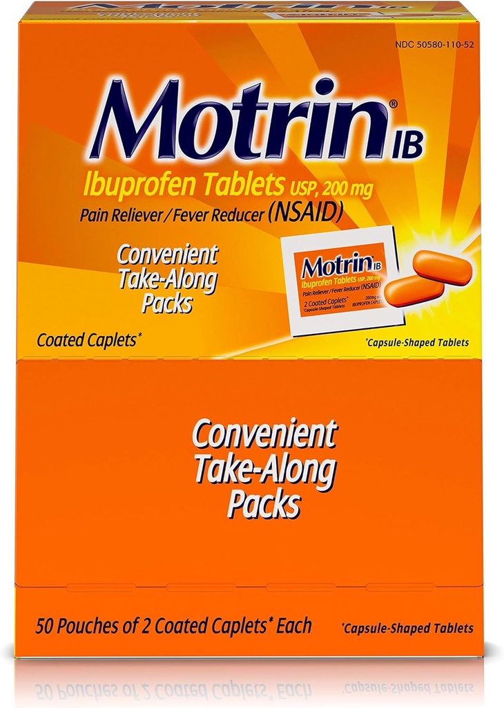 Motrin IB 48152 Ibuprofen tabletten, 2 stuks (verpakking van 50 stuks)