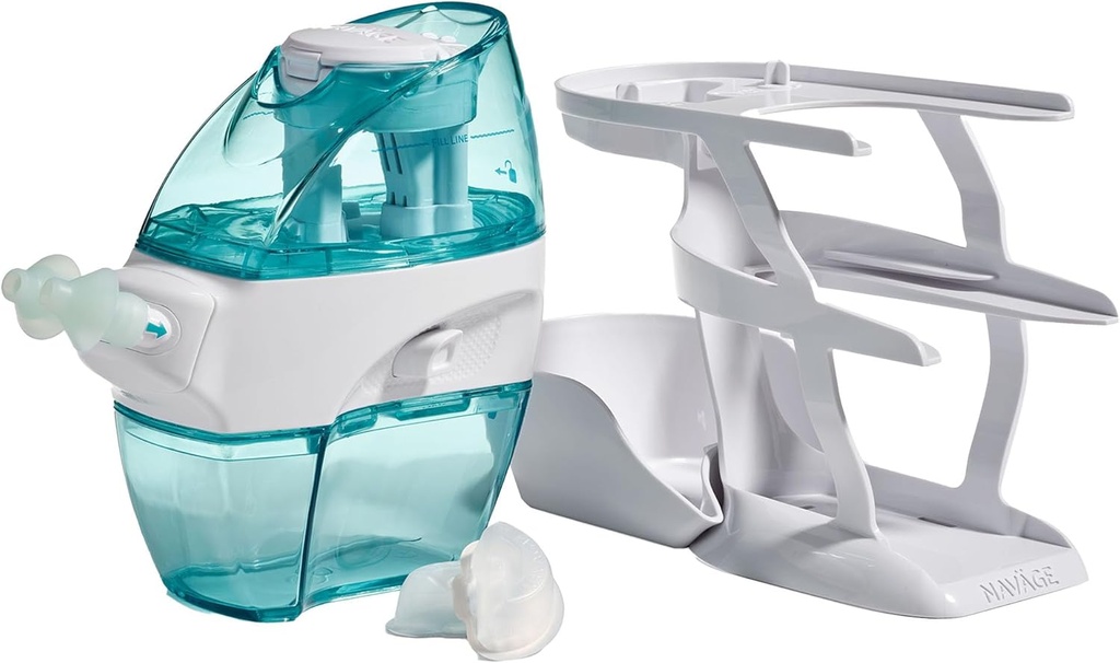 Navage Essentials Bundle - Neus Irrigatie Systeem - Saline Nasal Rinse Kit met 1 Navage neusreiniger, 30 Zout Pods en 1 Countertop Caddy