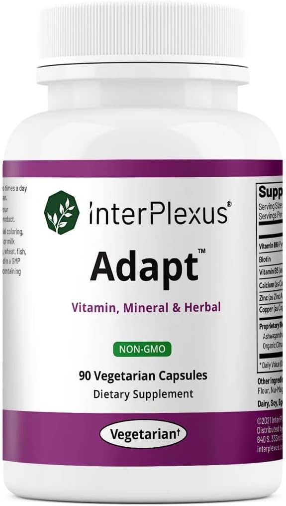 InterPlexus Adapt - Vitamine, Minerale, & Herbal Adrenal Supplement - Glutenvrij, zuivelvrij, sojavrij - 90 capsules (90 porties)