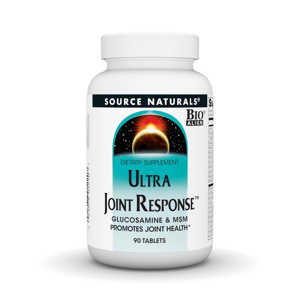 Bron Naturals Ultra Joint Response, Bio-Uitlijning, Glucosamine en MSM, bevordert Joint Health* - 90 tabletten