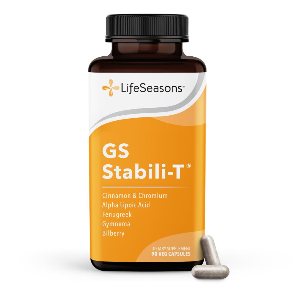 LifeSeasons GS Stabili-T - Blood Sugar Support Supplement - Gezonde Circulatie en Visie - Handhaaf normale niveaus - Chroom Kaneel Gymnema Bilberry & Alpha Lipoïnezuur - 90 capsules