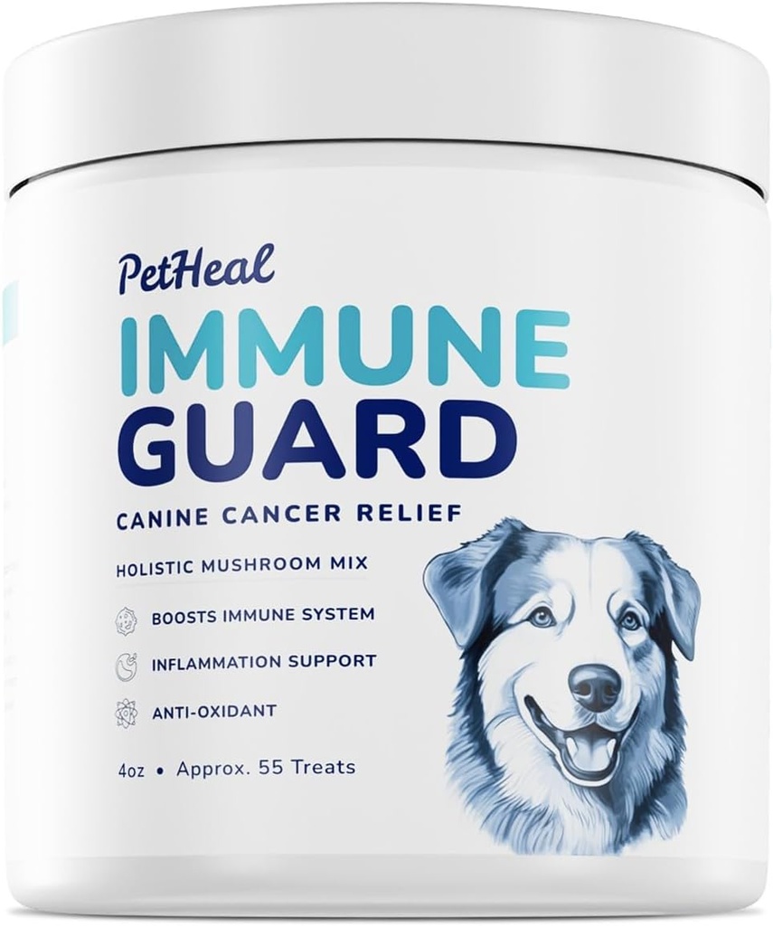 PetHeal Immune Guard - Advanced Support for Dogs with Cancer- Natural Ingredients - Peanut Butter Flavor - APRX. 55 Soft Chews