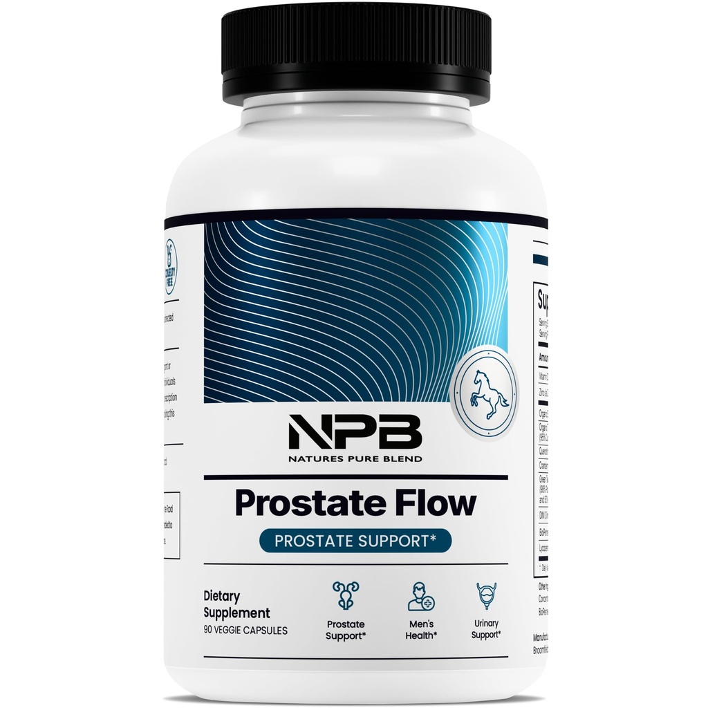 Nature’s Pure Blend Prostate Flow – Prostate Health Supplements for Men with Saw Palmetto, Herbal Complex and Essential Nutrients – Support for Flow, Balance, Hair Strength, and Wellness – 90 Capsules