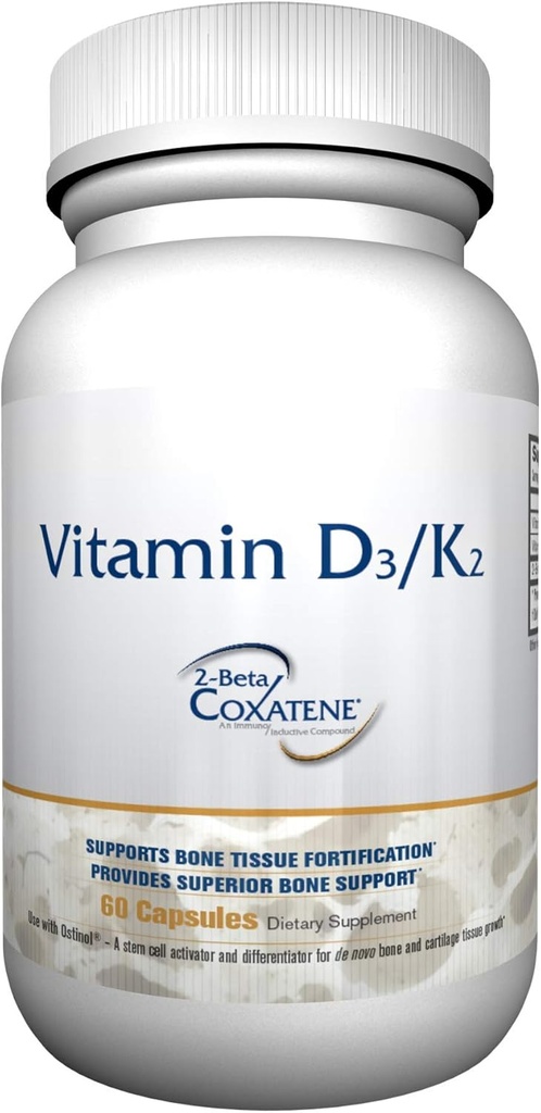 ZYCAL Vitamine D3/K2 Supplement (60 capsules), Verbeter uw bot en Joint Health, Superior Bone Support, Bevorder gezonde functie, Boost uw immuunsysteem, Non-GMO, Glutenvrije
