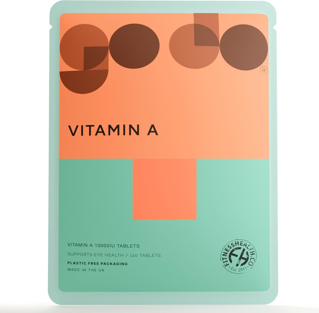 Fitness Health Vitamine A 10000IE 120 tabletten - Gezonde huid, Vision Support Supplement - Kwaliteit Voeding Gezonde Mood - Geschikt voor veganisten en vegetariërs - Recyclebare verpakking