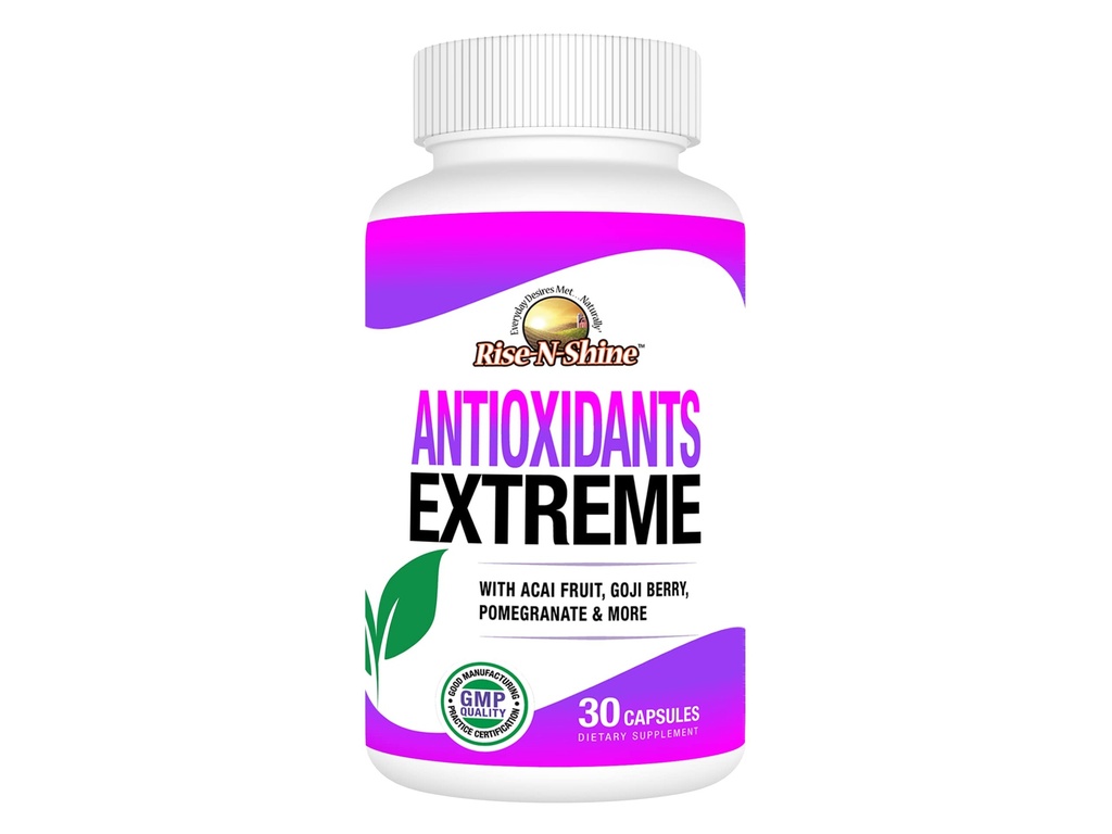 Rise-N-Shine Antioxidanten Extreme Supplement met Acai, Goji Bessen, Noni, Mangosteen, Granaatappel, Resveratrol, Vlierbessen en Meer 30 Tellen