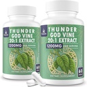 1200 MG Thunder God Vine Root Extract 20:1 Supplement, Tripterygium Wilfordii Herbal Supplement, Vegan formule met Lei Gong Teng Extract, 120 capsules