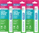 Benadryl Extra sterkte Anti-Itch Relief Stick, Bug Bite Itch Relief, Diphenhydramine HCl Topical Analgesic & Zinkacetaat huidbeschermer, Geweldig voor Camping Essentials, 0,47 fl oz (Pack of 3)