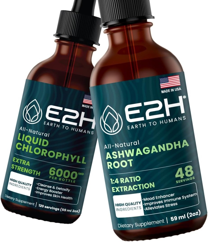 E2H: Vloeistof Chlorofyl en Ashwagandha Liquid Drops 