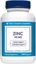 Zink 50mg Ondersteunt Gezonde Immune Functie Ooggezondheid, Zeer Absorbeerbare, Antioxidant Supplement Dagelijks Serveren, Gluten Dairy Free (300 Capsules) door De Vitamine Shoppe