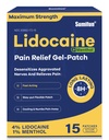 Sumifun 4% Lidocaïne Patches Plus 1% Menthol - 15 Counts Maximale sterkte OTC pijnverlichting Patches voor rug pijn Stiff nek gewrichtspijn spierpijn Topisch Analgetisch