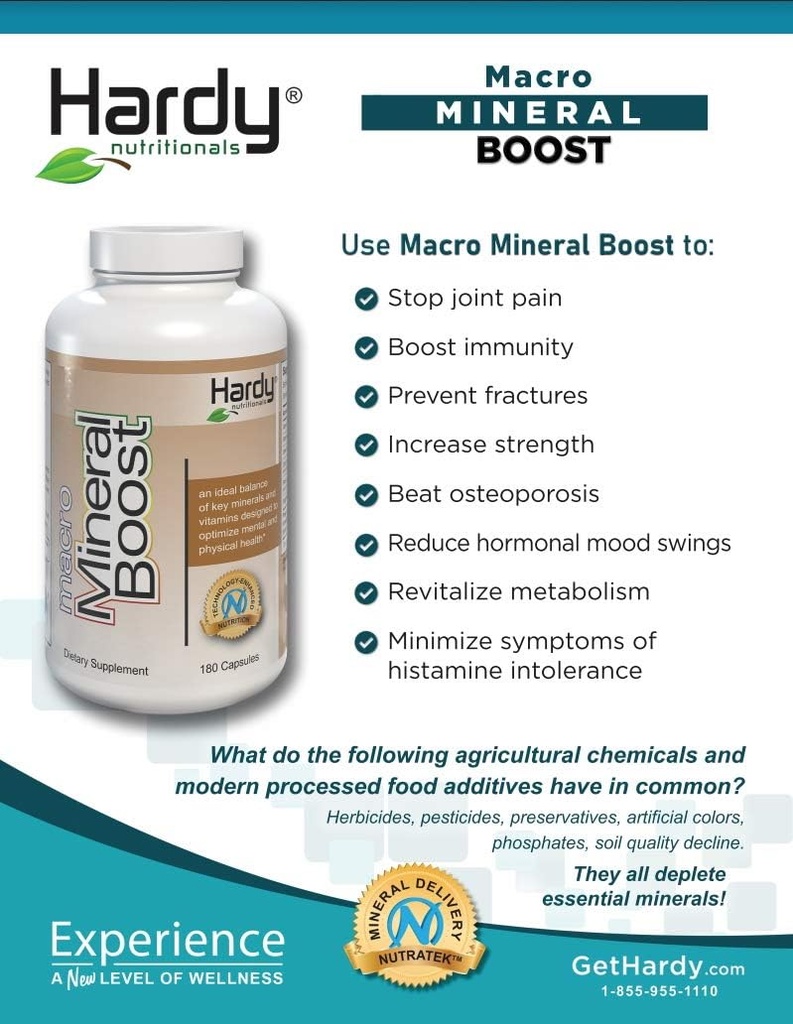 Macro Mineral Boost - High Intensity Calcium Supplement for Bone & Teeth Health with Vitamin C, D, K, Calcium, Fosfor en Magnesium, Ultra Absorbable