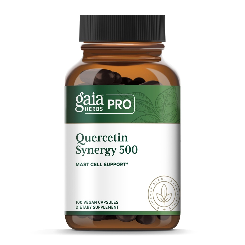 GAIA HERBS PRO quercetine Synergy 500 - Immuunsysteemondersteuningssupplement* - Cell Health Supplement* met quercetine, bromeïne en kurkuma - 100 capsules (100 porties)