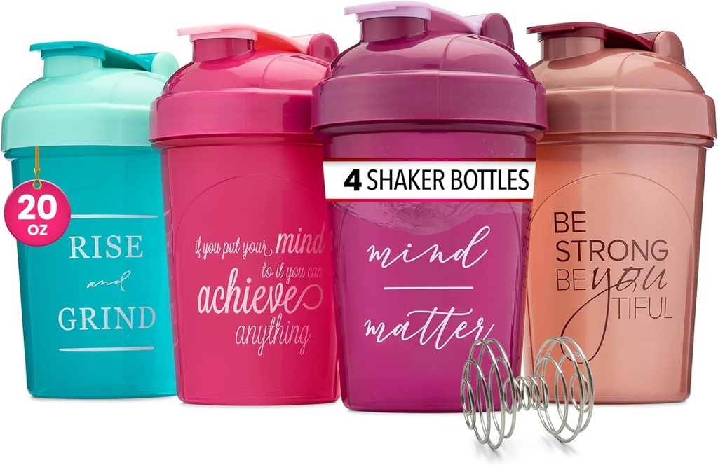 GOMOYO [4-Pack] 20 oz Protein Shaker Flessen 