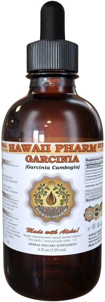 HawaiiPharm Pure Garcinia Liquid Extract, Biologische Garcinia (Garcinia cambogia) Tinctuur, Kruidensupplement, Made in USA, 2 fl.oz