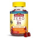 Nature Made Zero Sugar Vitamin D3 Gummies 2000 IE (50 mcg) Per portie, Bone & Immune Support, Aspartame Free, 110 Vitamine D Gummies, 55 Day Supply