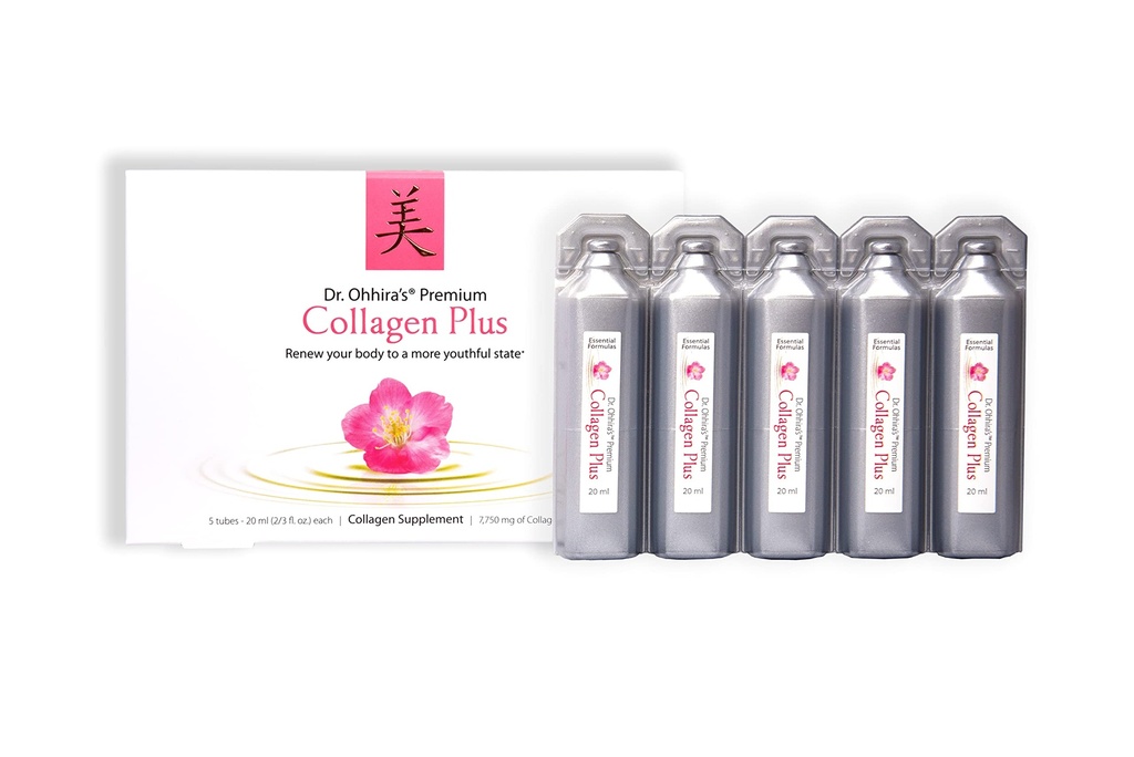 Dr. Ohhira’s Premium Collagen Plus – Ready-to-Drink Liquid Marine Collagen Peptides & Tripeptides with 5-Year Fermented Probiotics & Postbiotics – Skin Hydration & Joint Support – 5 Vials